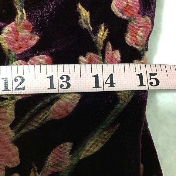 LULU'S  L Buy You Flowers Plum Floral Print Velvet Strapless Midi Dress NEW B24 - Picture 7 of 11